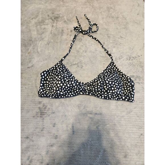 Victoria's Secret Bikini Top - Size Small Black & White Polka Dot - Picture 1 of 3